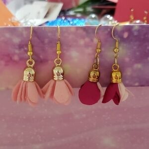 Two sets of pink tassel earrings. Nwt
